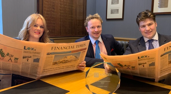 Simpson Wood names by Financial Times as one of the best financial advice firms in UK